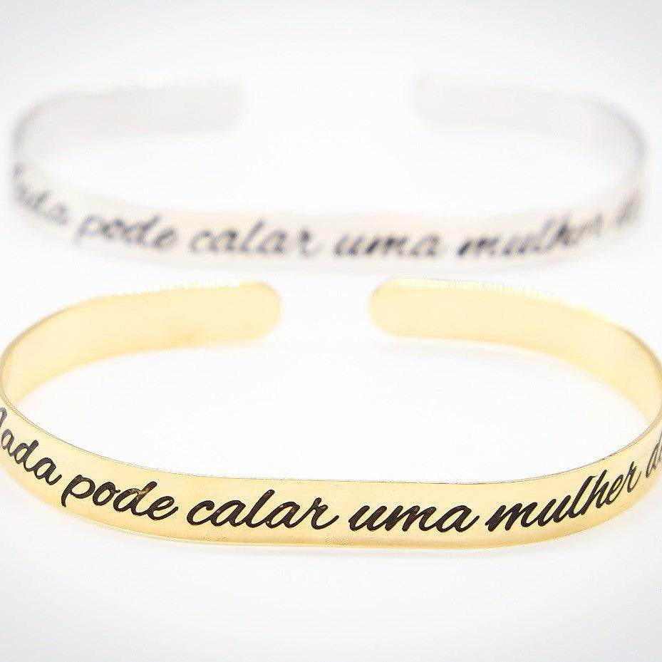 Bracelete " Nada pode calar uma mulher de fé" - Linha Eyshila Joias 4Ever & Co.