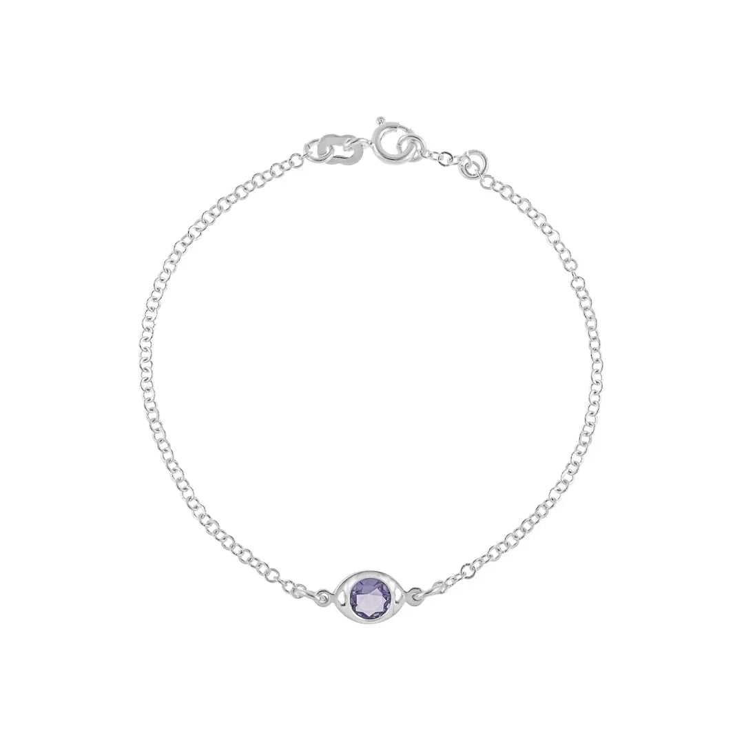 Pulseira em Prata com Zircônia Lilás Joias 4Ever & Co.