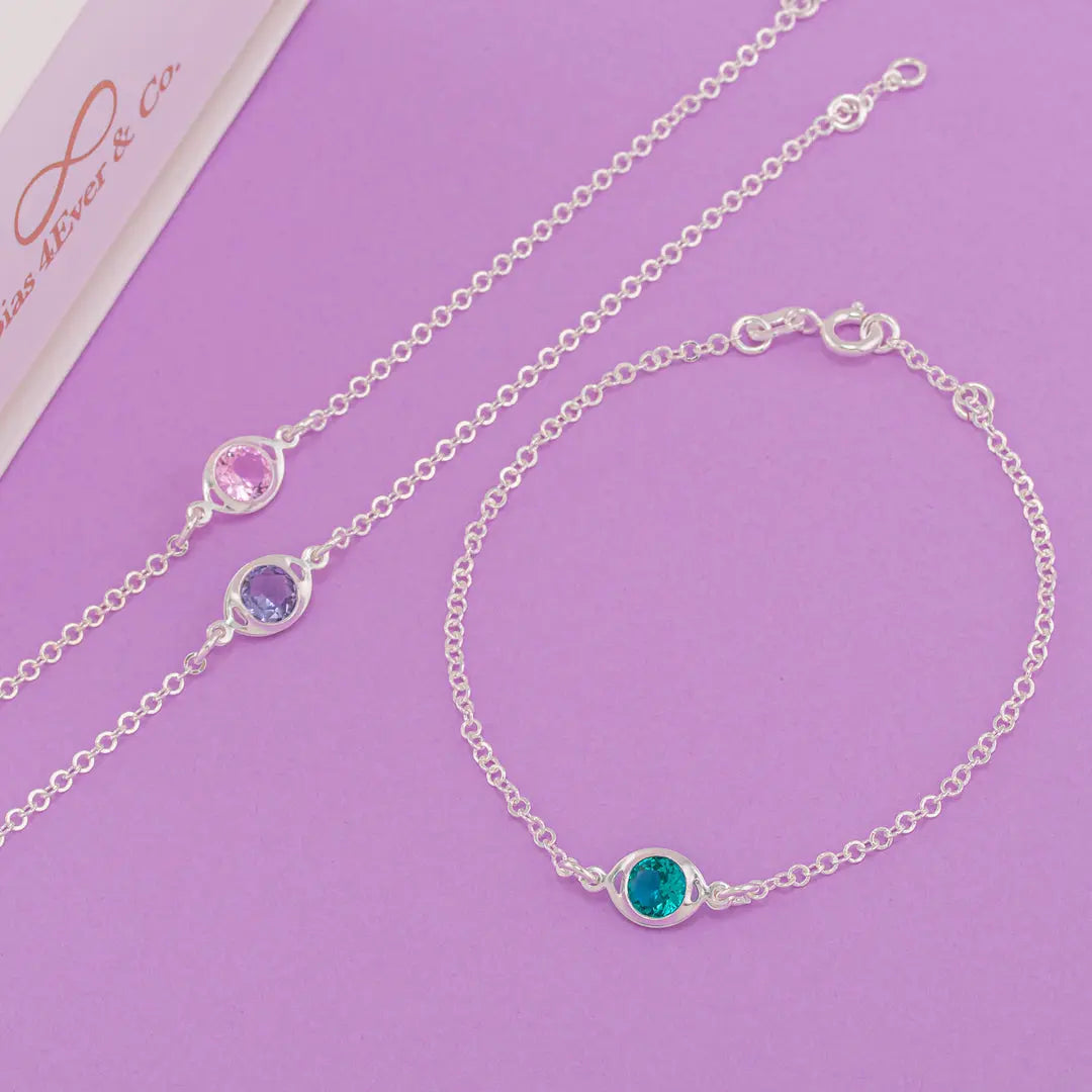 Pulseira em Prata com Zircônia Lilás Joias 4Ever & Co.