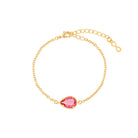 Pulseira Delicada Zircônia Rosa Avermelhada Joias 4Ever & Co.